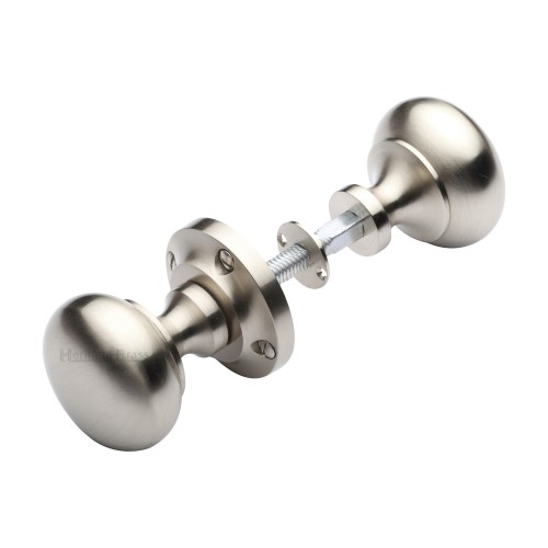 VICTORIA MUSHROOM RIM DOOR KNOBS ON FACE FIXED ROSE